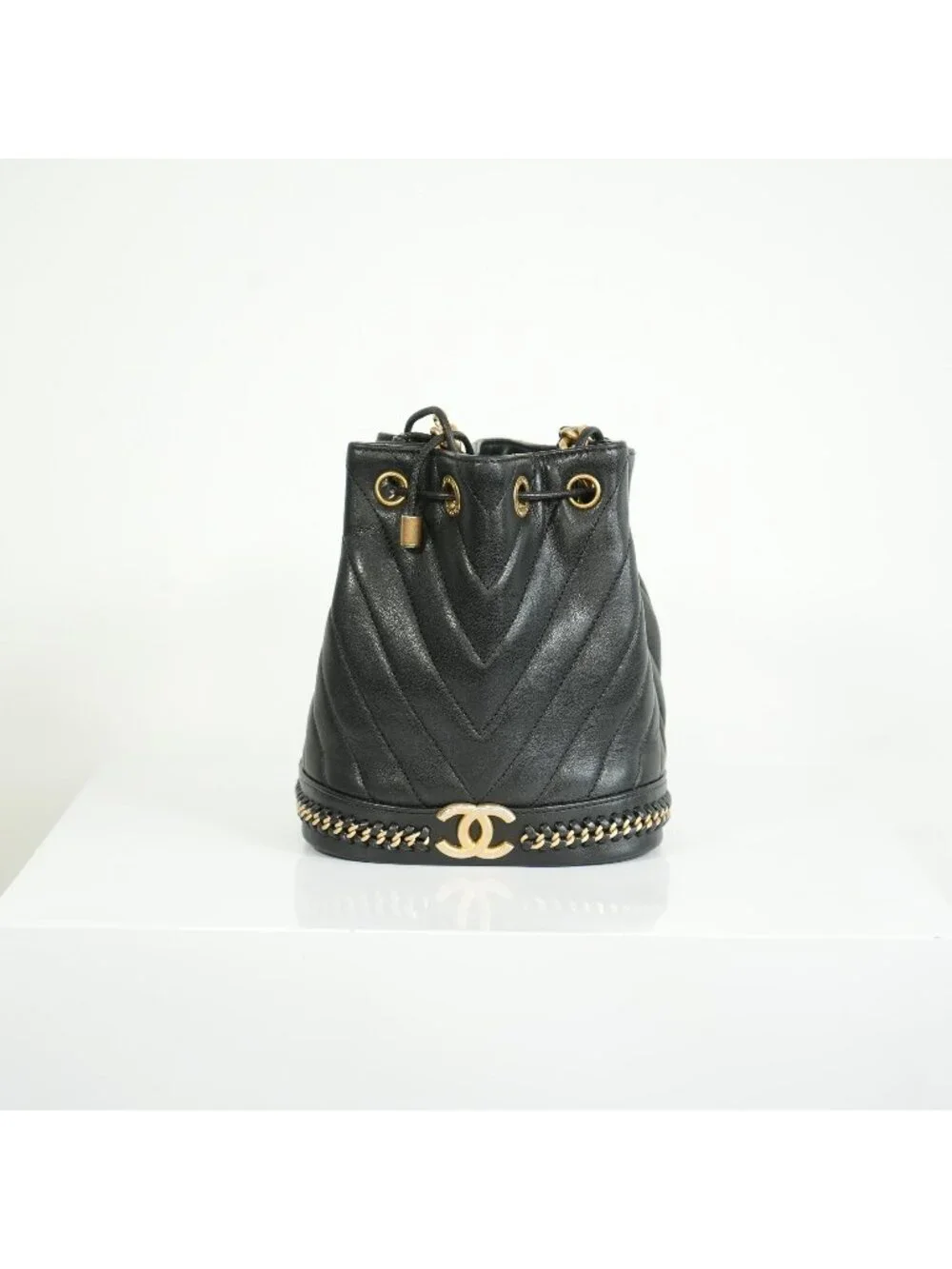 Chanel Black Paris-Cosmopolite Small Bucket Bag W/Dust Bag